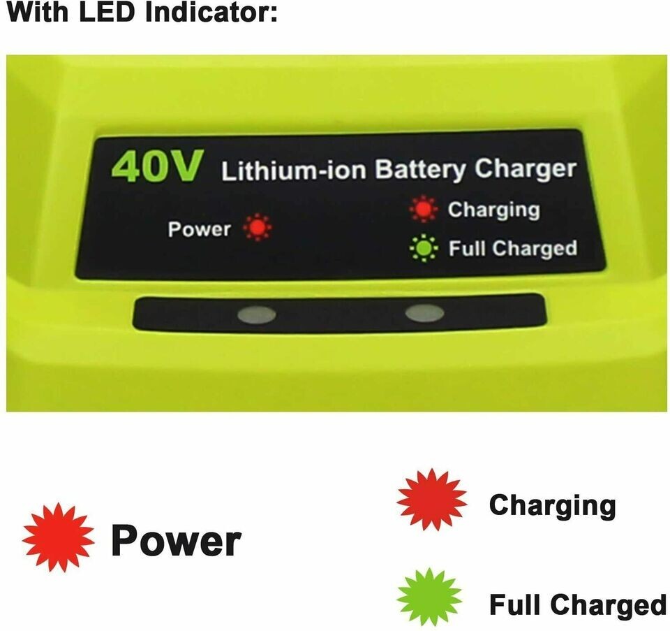 40V 6.0Ah Battery / Rapid Charger For Greenworks 40 Volt Lithium 29482 29252 New