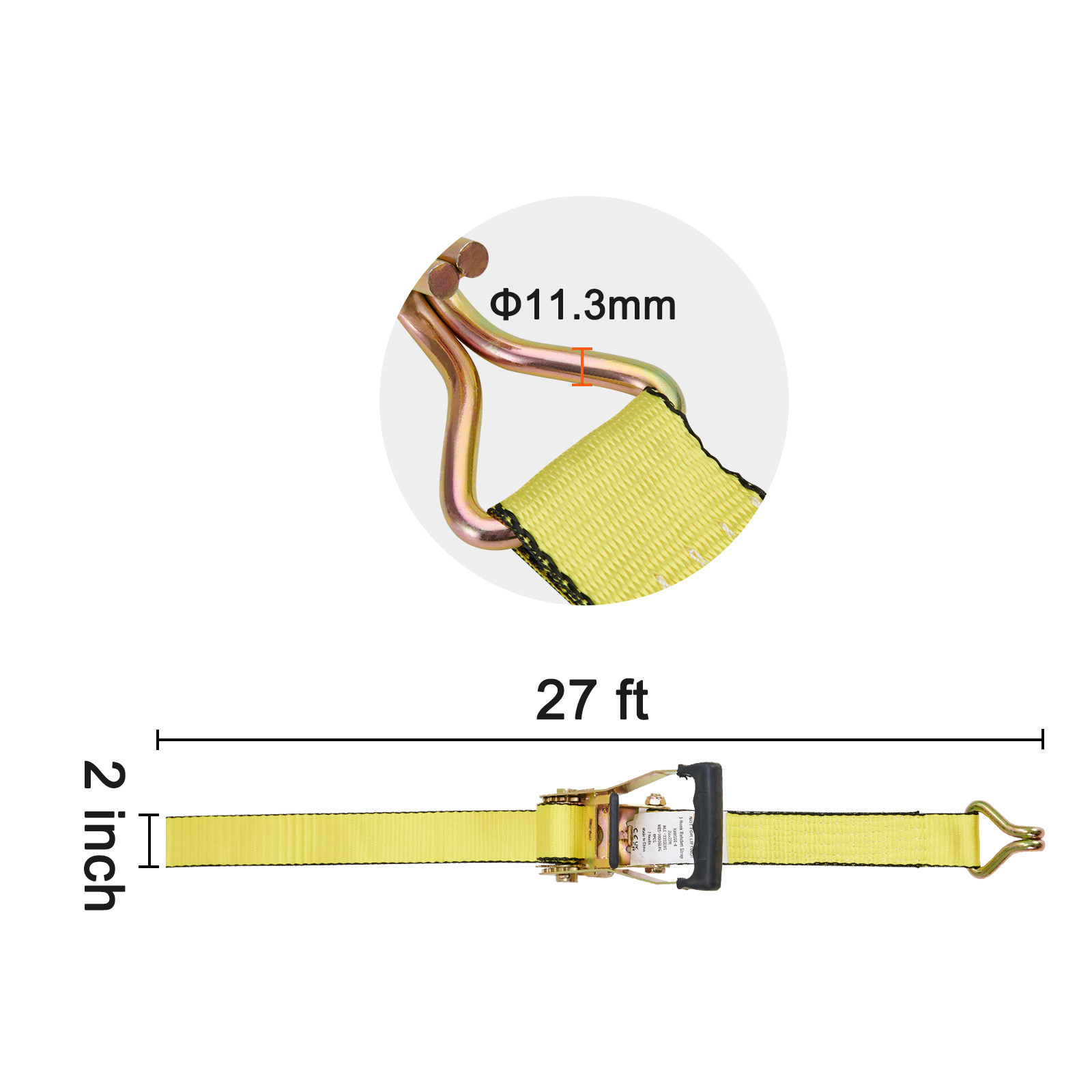 VEVOR 4 Pack Ratchet Tie Down Straps 10000 lbs 2″ x 27′ Heavy Duty Double J Hook