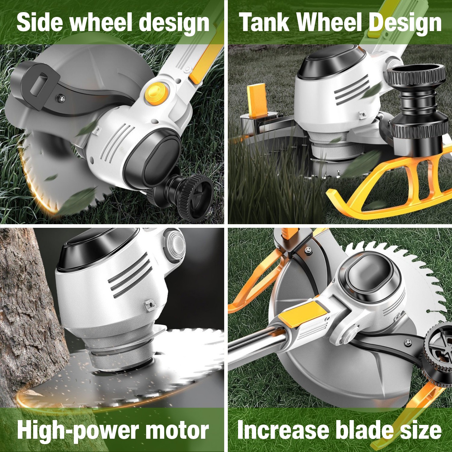 Cordless Weed Wacker 20V 4Ah Battery Powered W/ Metal Blade Edger/Mower