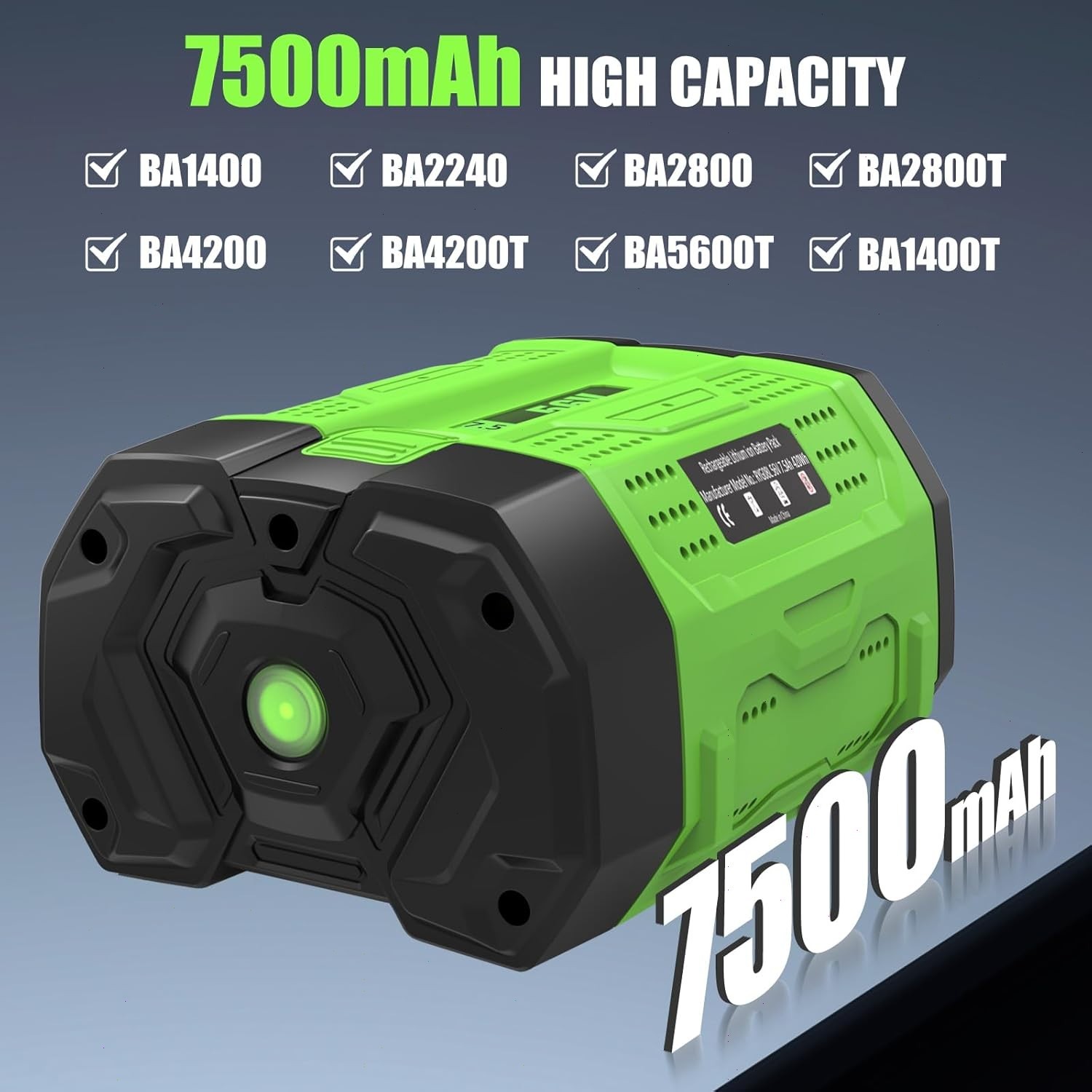 7.5Ah Lithium Battery / Charger For EGO Power+ 56V BA2800 BA2800T BA4200 BA1400