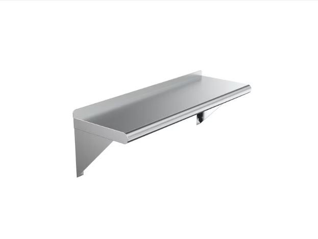 AmGood WS-1230 Stainless Steel Wall Mount Shelf w/ Side Guards – New Open Box