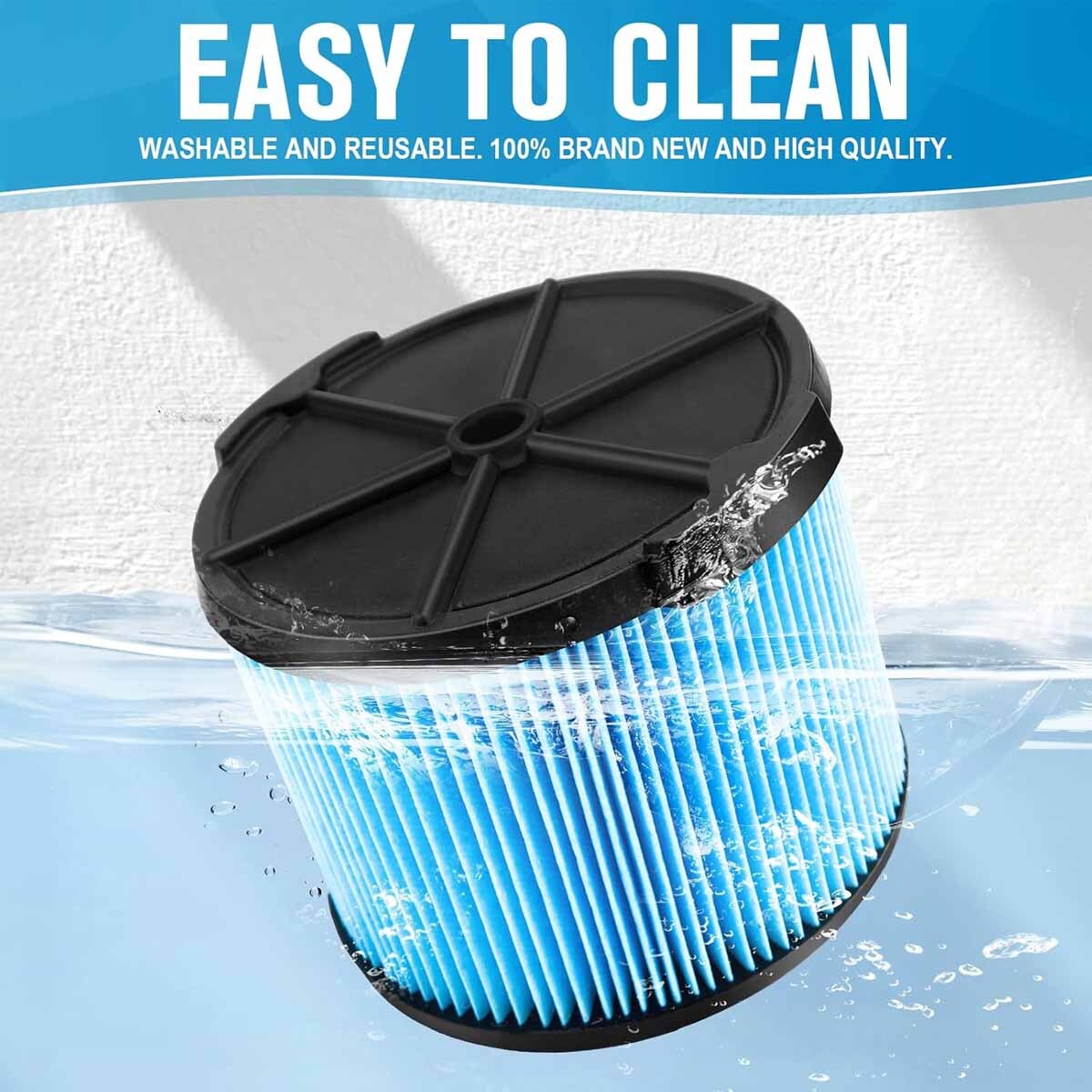 2 Pack VF3500 Replacement Filter for Ridgid WD4050 WD3050 3-4.5 Gallon Vacuum
