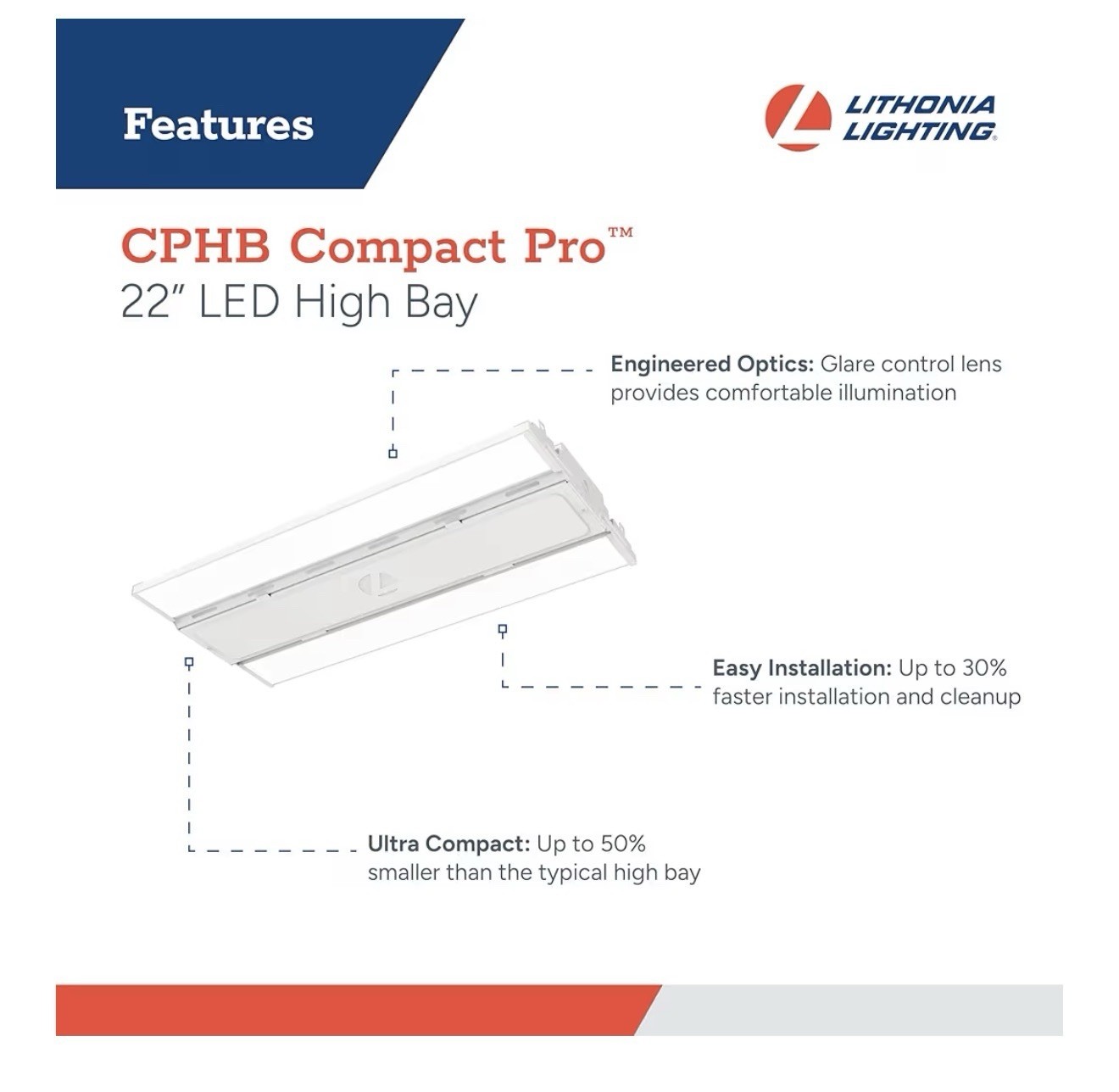 Lithonia CPHB Compact Pro 22in LED High Bay Light 5000K