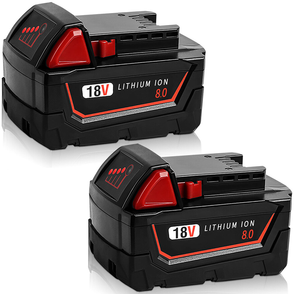 1 / 2 x Lithium 8.0Ah Extended Capacity Battery For Milwaukee for M18 48-11-1860