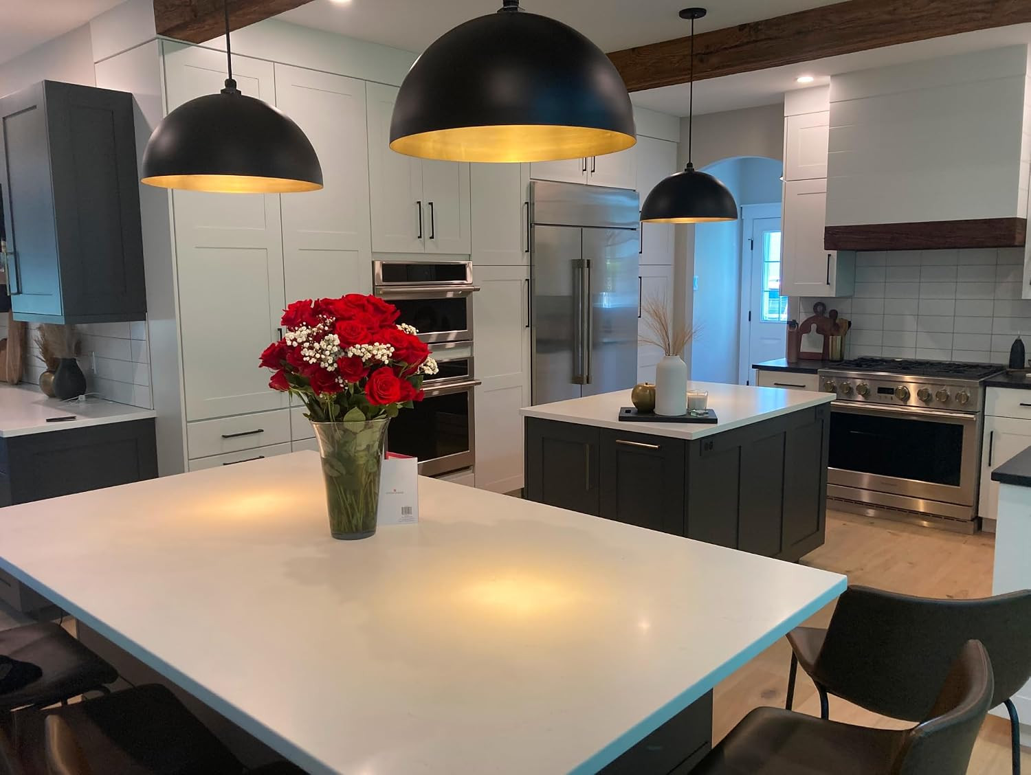 Steel Lighting Co. Melrose Pendant Light | Ceiling Mounted | 18 Inch round Dome