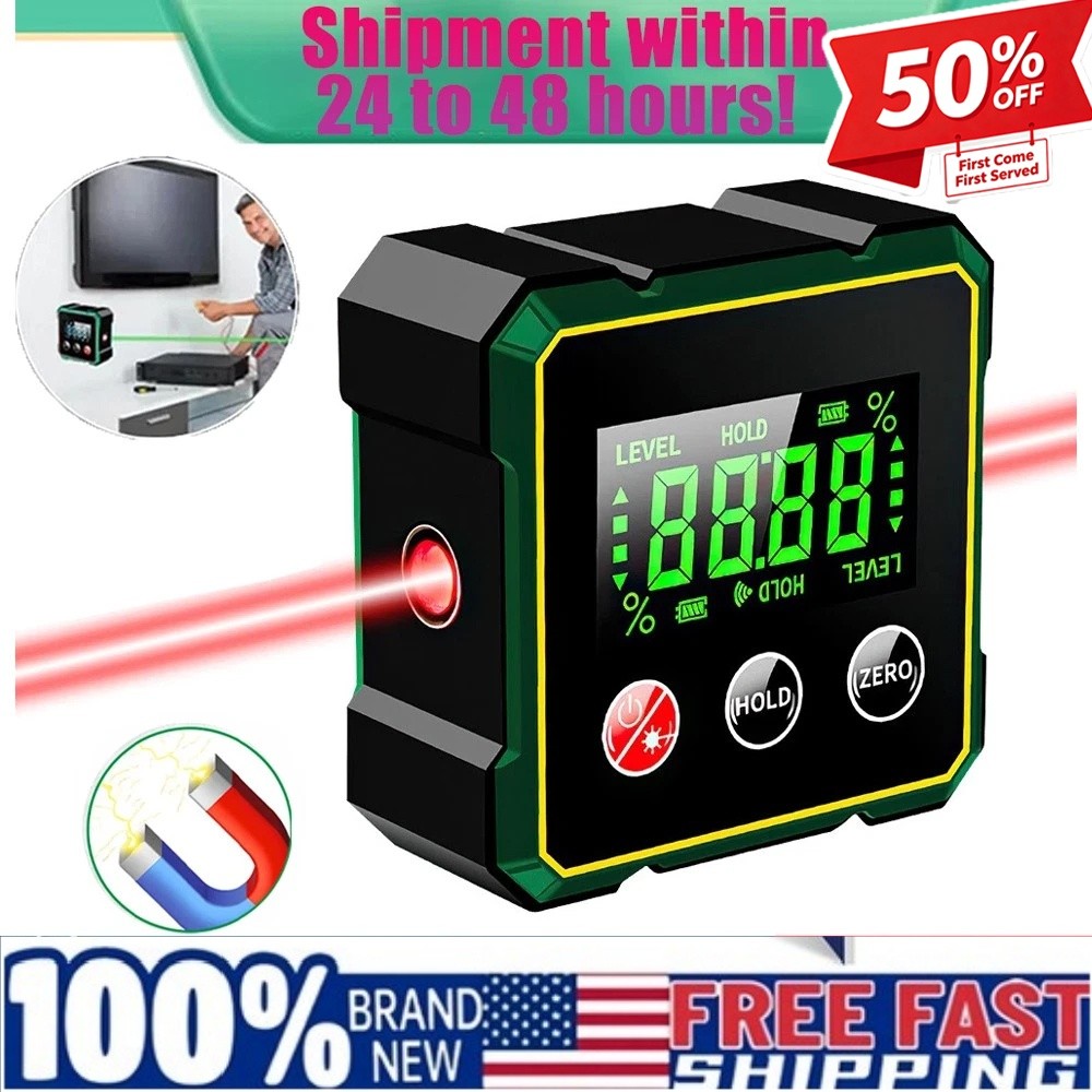 Digital Angle Finder with Electronic Laser 4-side Strong Magnetic Angle Gauge