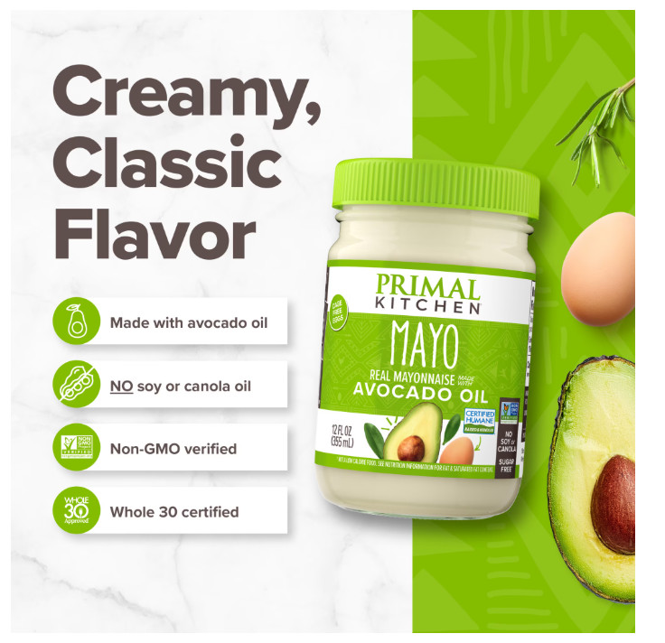 Primal Kitchen Original Mayo Made with Avocado Oil 12 oz USA FAST FREE SHIP