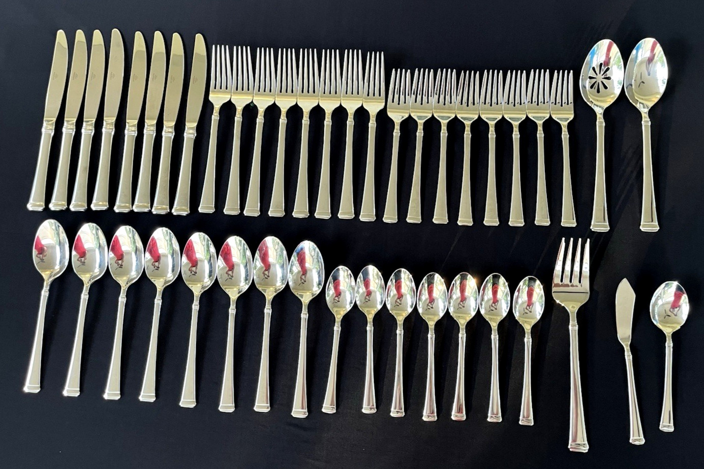 44 x MIKASA Harmony Stainless Steel Flatware 18/10 Vietnam Knife Fork Spoon Mint
