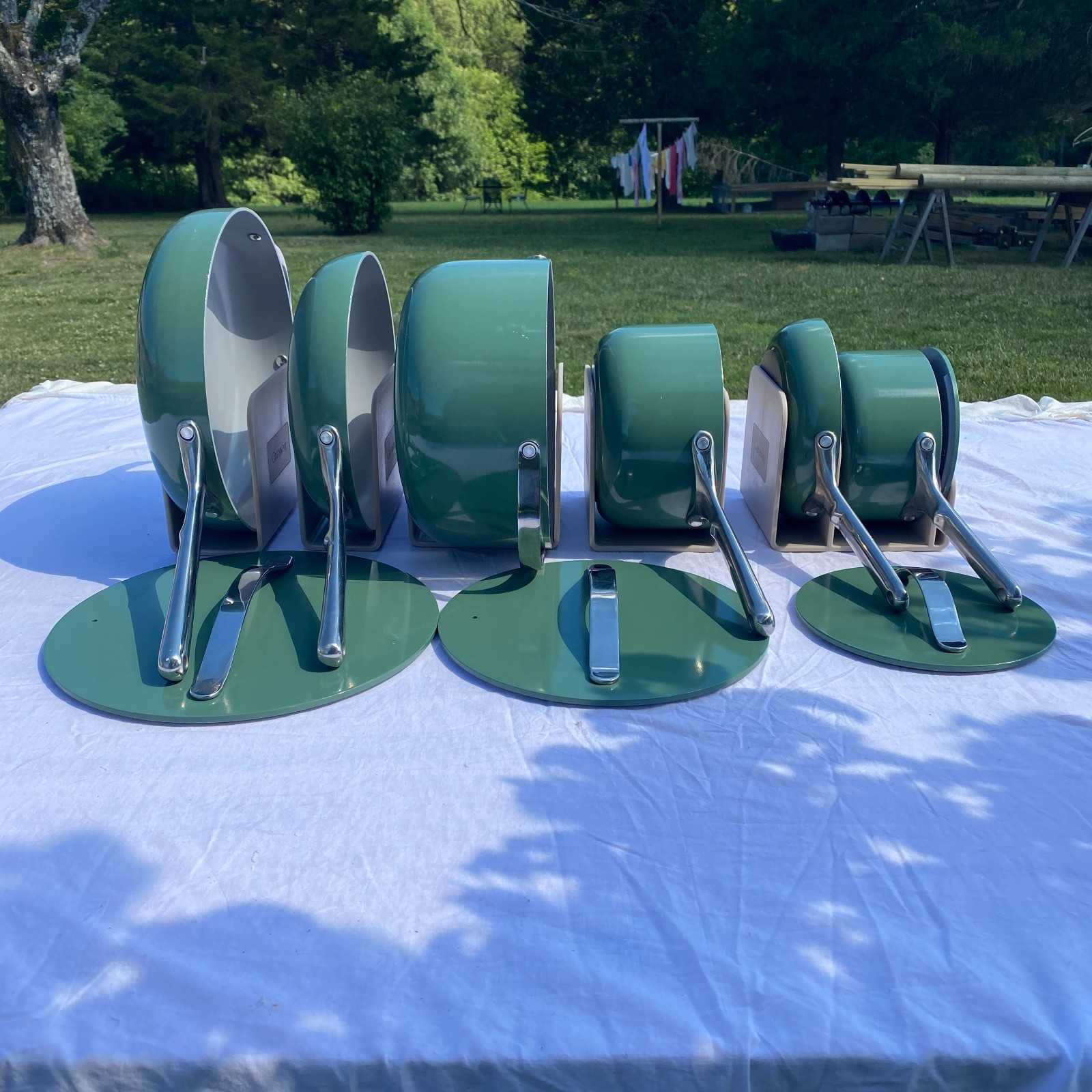 Caraway Non Stick Ceramic 15 pcs cookware set **Used- Read description** Sage