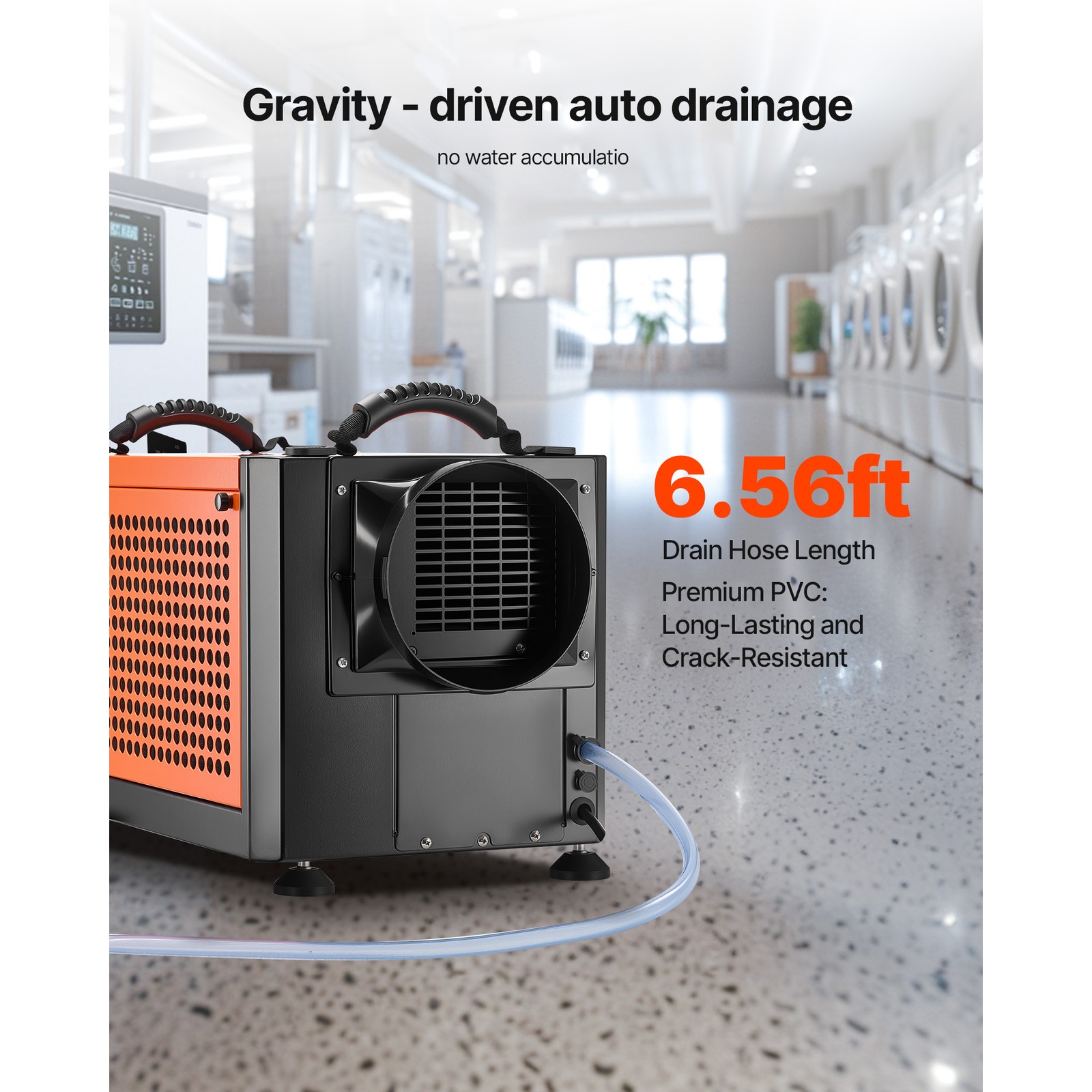 Uimoso 70-Pint Commercial Dehumidifier with Hose & Auto Defrost for Crawl Spaces