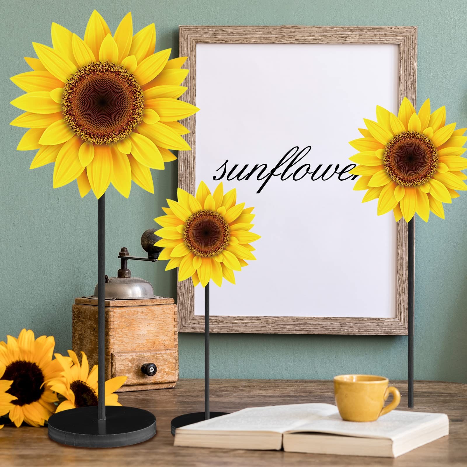 3 Pcs Summer Table Decor Sunflower Wood Table Sign Summer Freestanding Tablet…