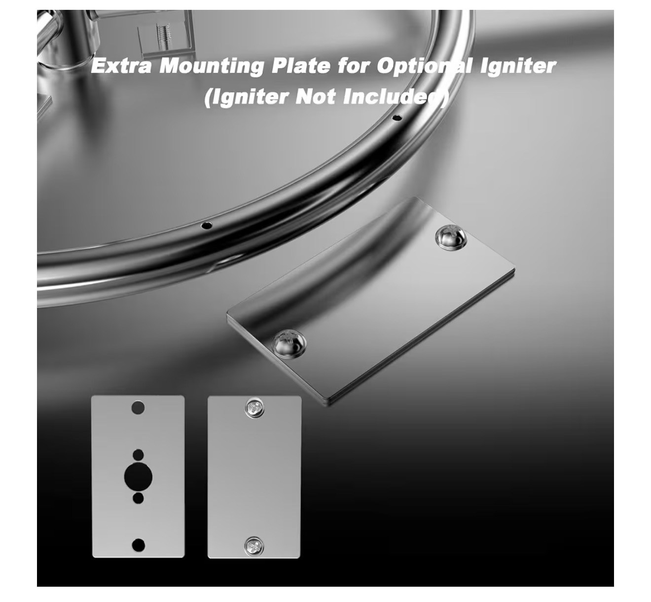 31” Round Stainless Steel Drop-in Fire Pit Pan Burner Kit w/ Cover