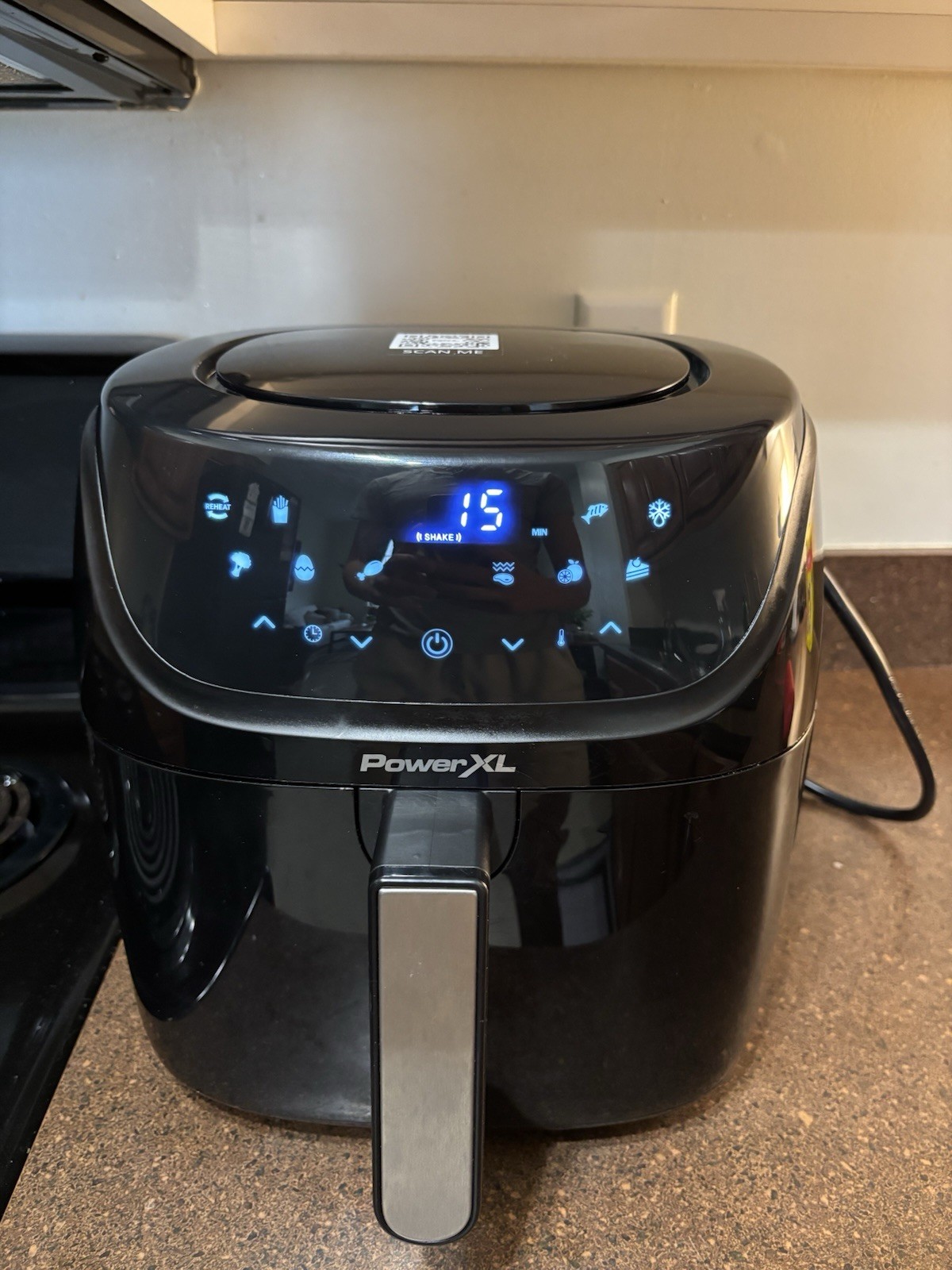 PowerXL Vortex Pro Air Fryer Black Digital Display Basket Dishwasher-Safe Parts