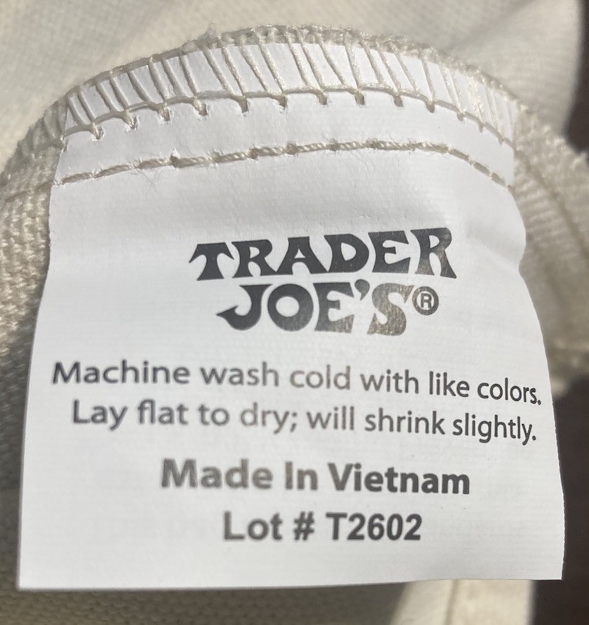 Trader Joe’s Mini Canvas Tote Bag Striped Blue Brand New-Reusable