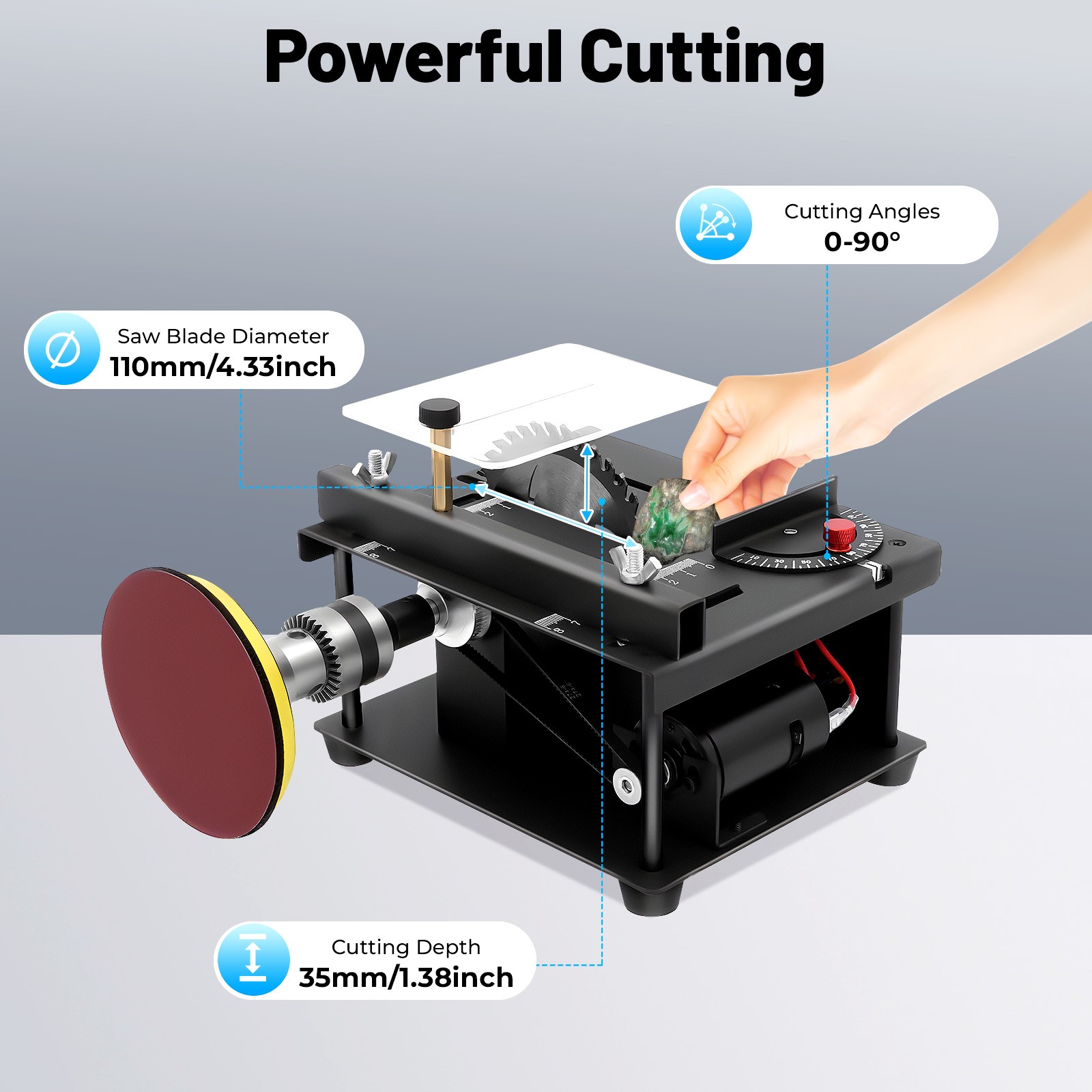 Precision Mini Table Saw Blade DIY Woodworking Bench Cutting Machine Set