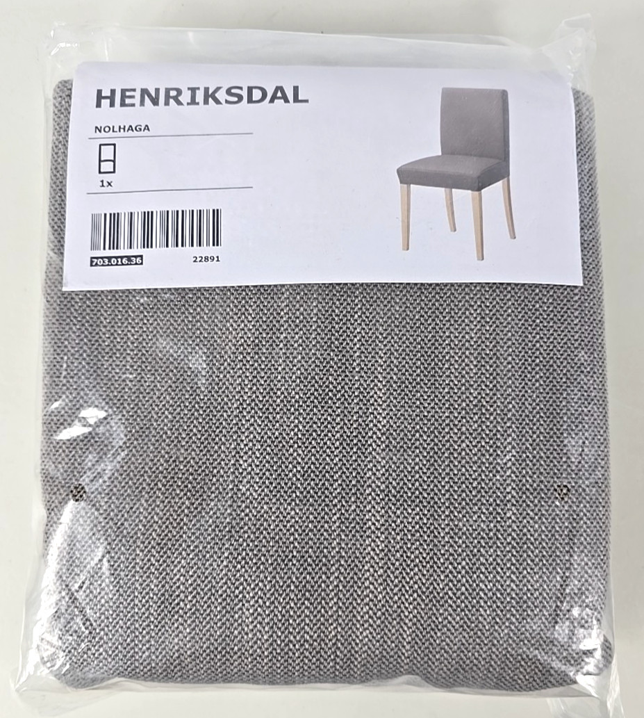 NEW – Ikea HENRIKSDAL Nolhaga Gray Beige Dining Slip Chair Cover – Qty 1