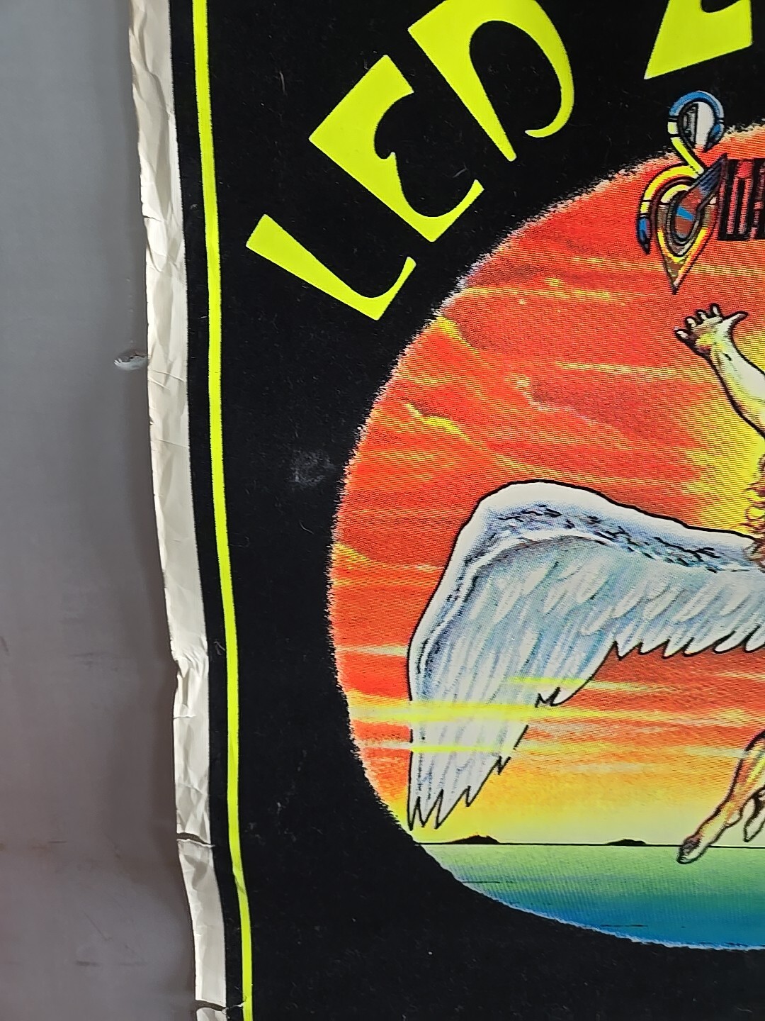 “Led Zeppelin – #817 Swan Song” Velvet Flocked Blacklight Poster, 23″x35″, Used