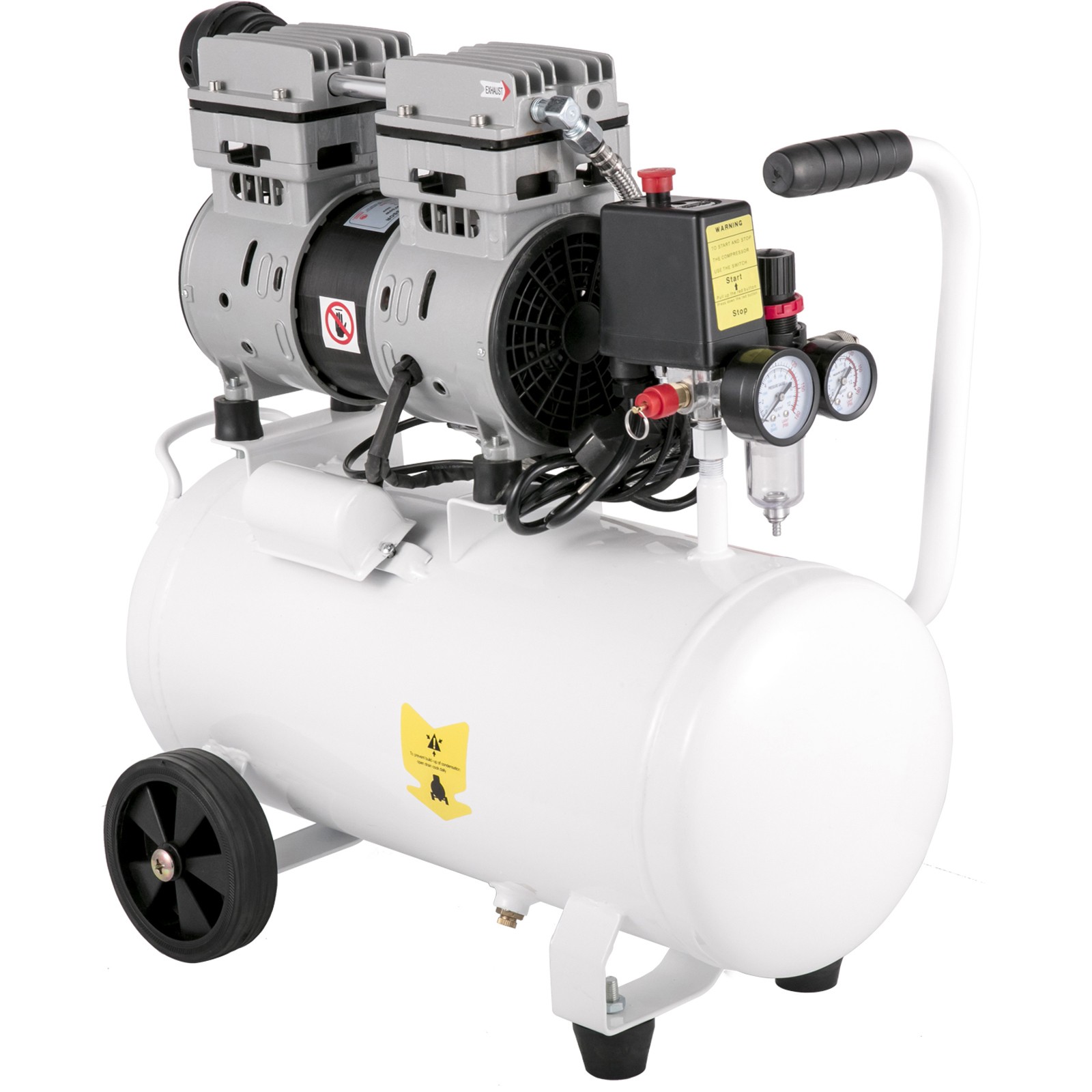 VEVOR 1HP Oil Free Air Compressor 115 PSI w/6.6 Gallon Steel Tank Ultra Quiet