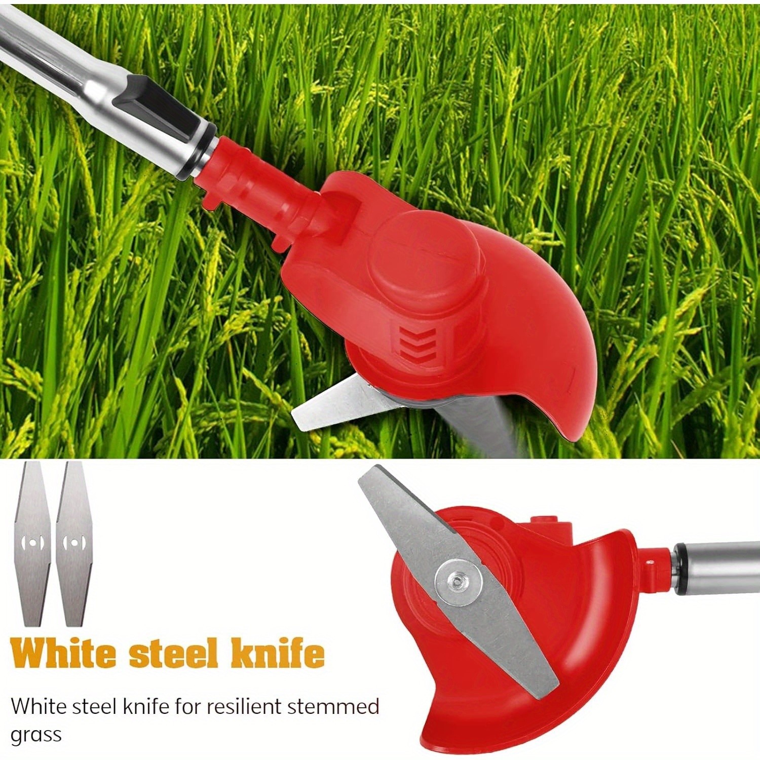 Electric Weed Eater Cordless 1200mAh Battery Operated Weed Trimmer with 3 Types