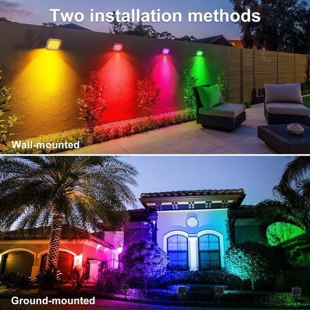 T-SUN 6 in 1 LED RGB Color Changing Spot Light Landscape Lighting for Garden US