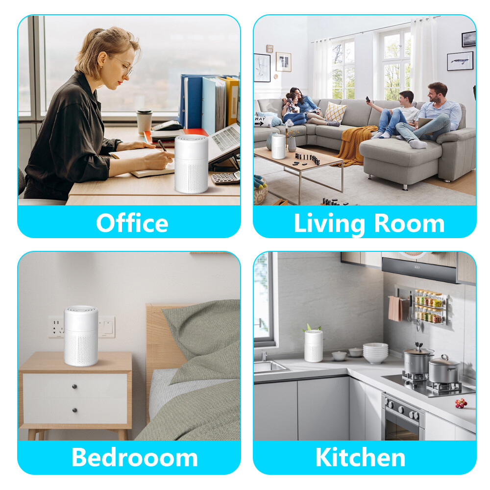 2PCS Air Purifiers For Home Room True HEPA Washable Filter Allergies Smoke Pets