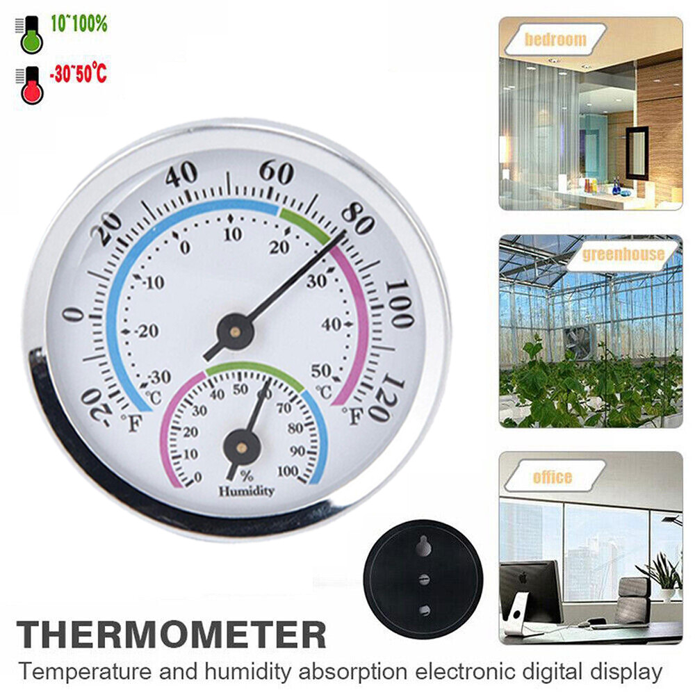 4Pcs Analog Thermometer Hygrometer Humidity Meter Gauge Temperature Room Indoor