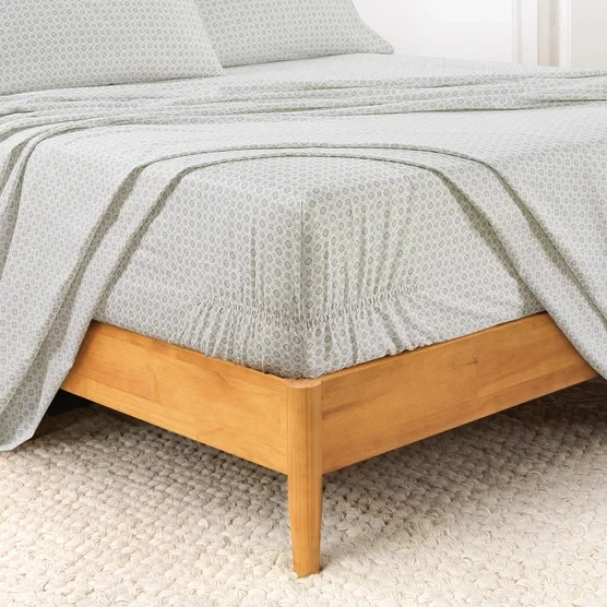 Purely Organic 100% Turkish Organic Cotton Sheet Set Queen Sierra Foulard Sage