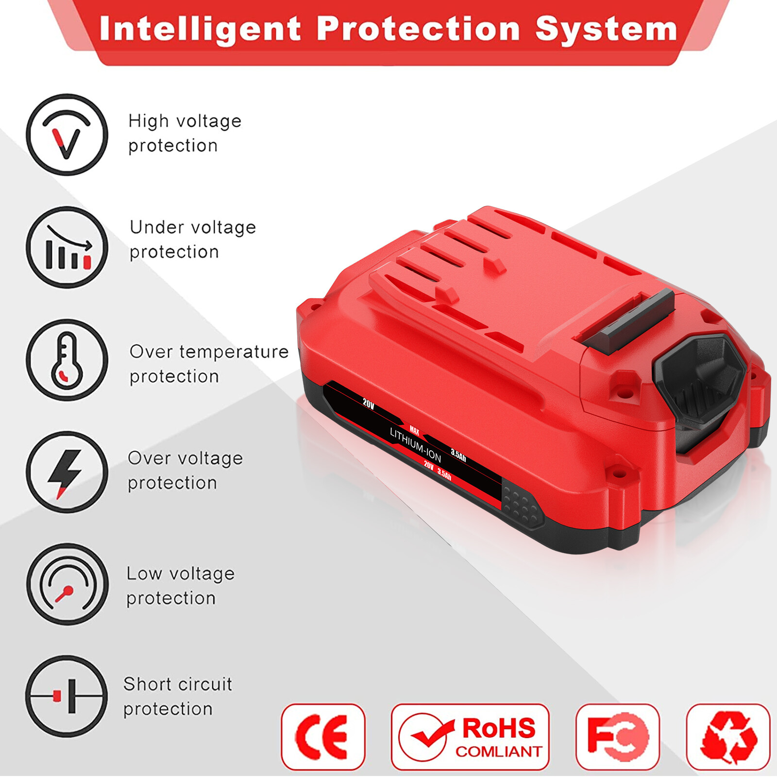 PACK For Craftsman V20 20 Volt MAX 2.0Ah Li-ion Battery CMCB204 CMCB202 CMCB206