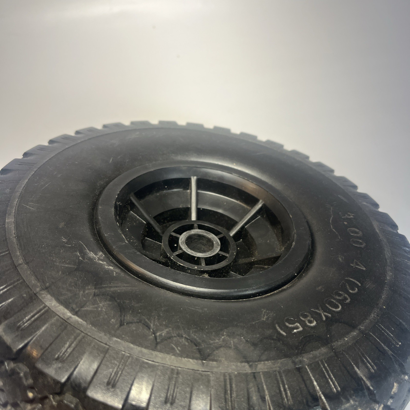 3.00-4 (260×85) Solid Rubber Tire Flat Free Utility Cart Wheel Replacement