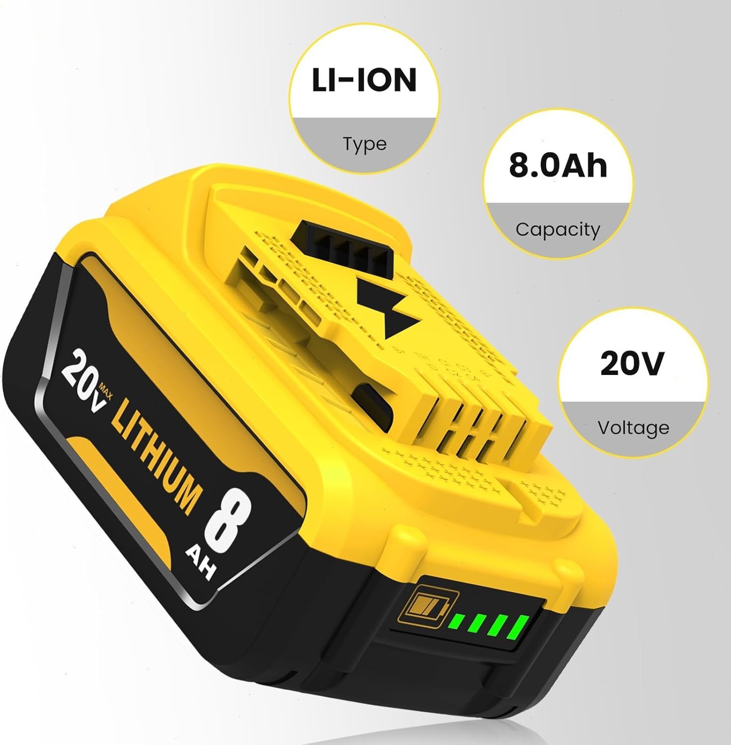 Pack 12.0AH For DeWalt 20V 20 Volt Max XR Lithium Ion Battery DCB206-2 DCB205-2