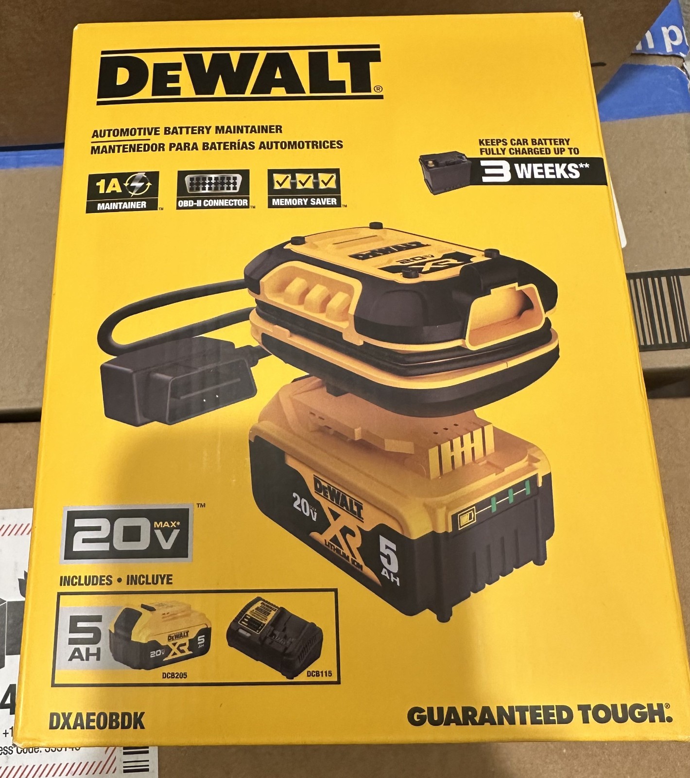DeWALT DXAEOBDK 20V MAX Auto Battery Maintainer w/ 5AH Battery + Charger NEW!