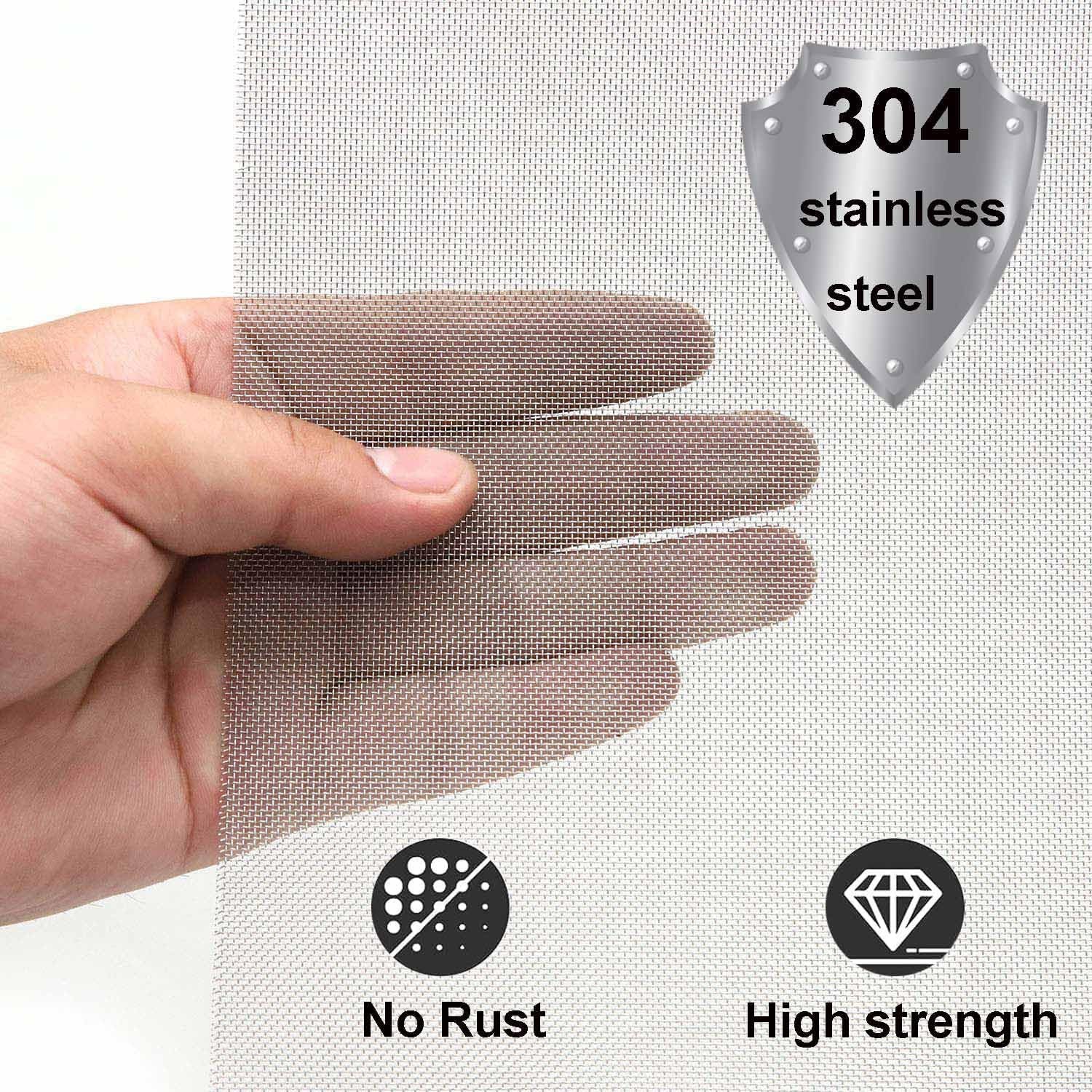 304 Stainless Steel Wire Mesh 15.7×47.2″ 20 Mesh Screen 1mm Hole for Vents DIY