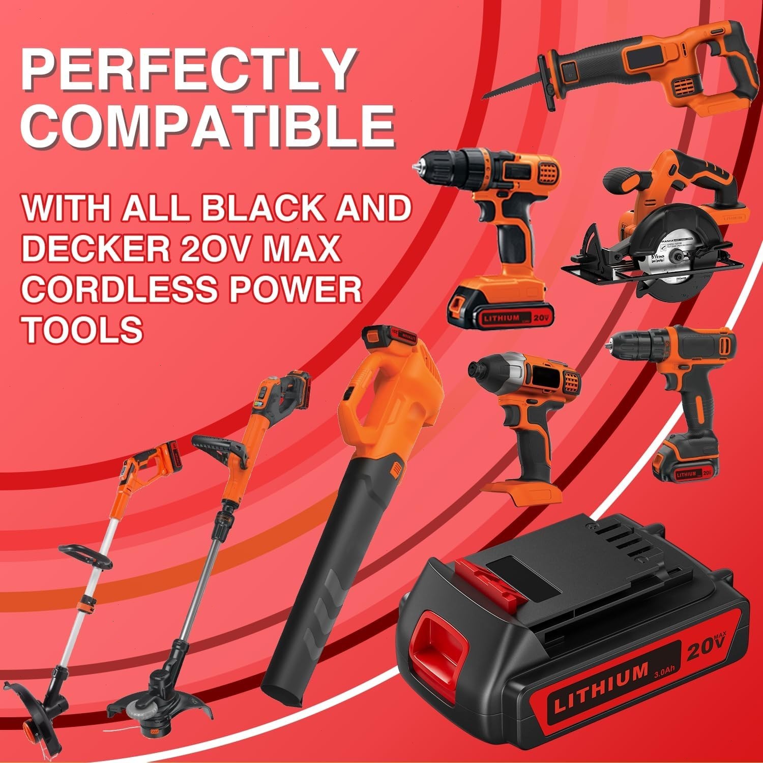 2Pack 20V Lithium-ion 1.5Ah Battery/Charger for BLACK DECKER 20 Volt LBXR20 LB20