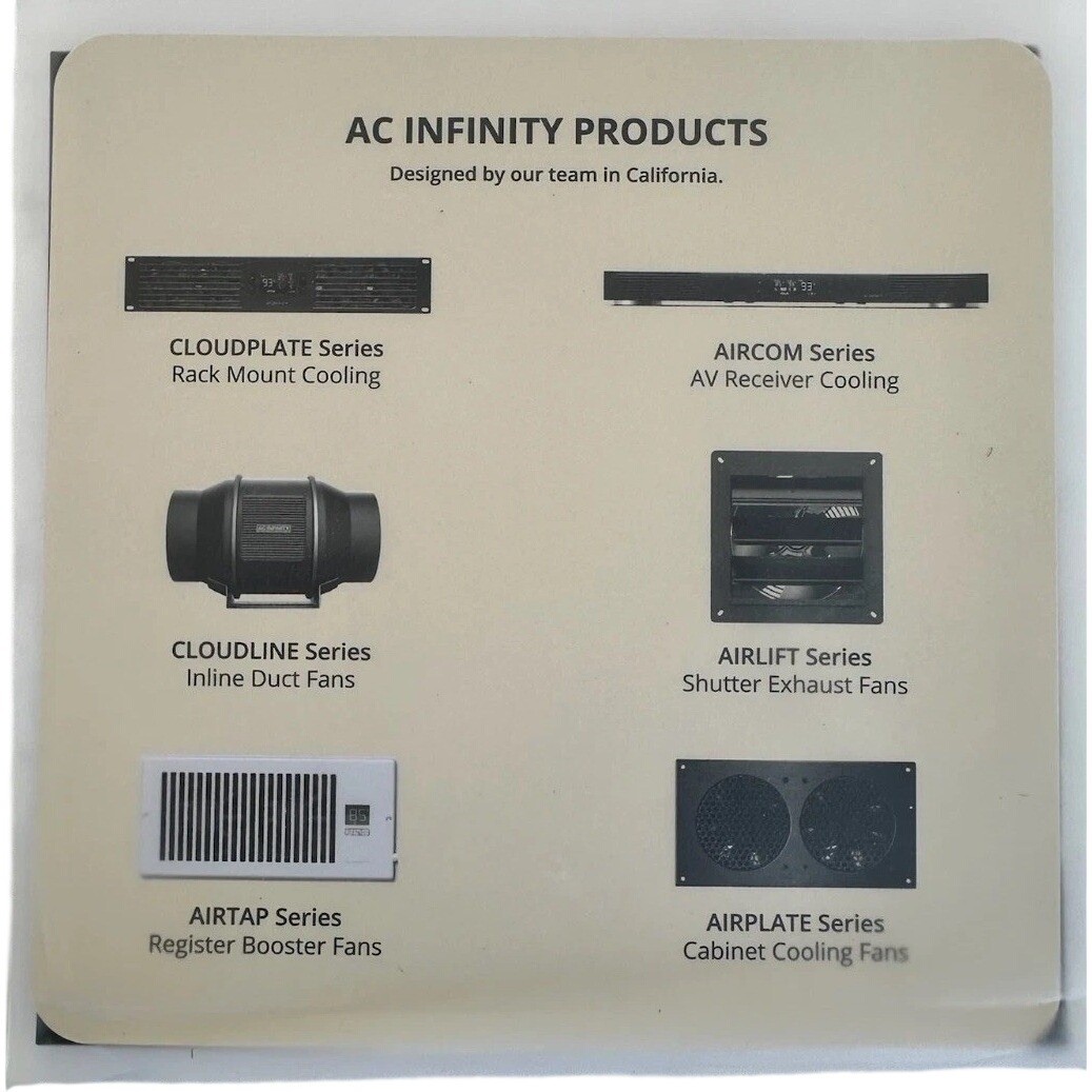 AC Infinity AXIAL 1238 120V AC Muffin Cooling Fan with Wire-Leads Adapter Black