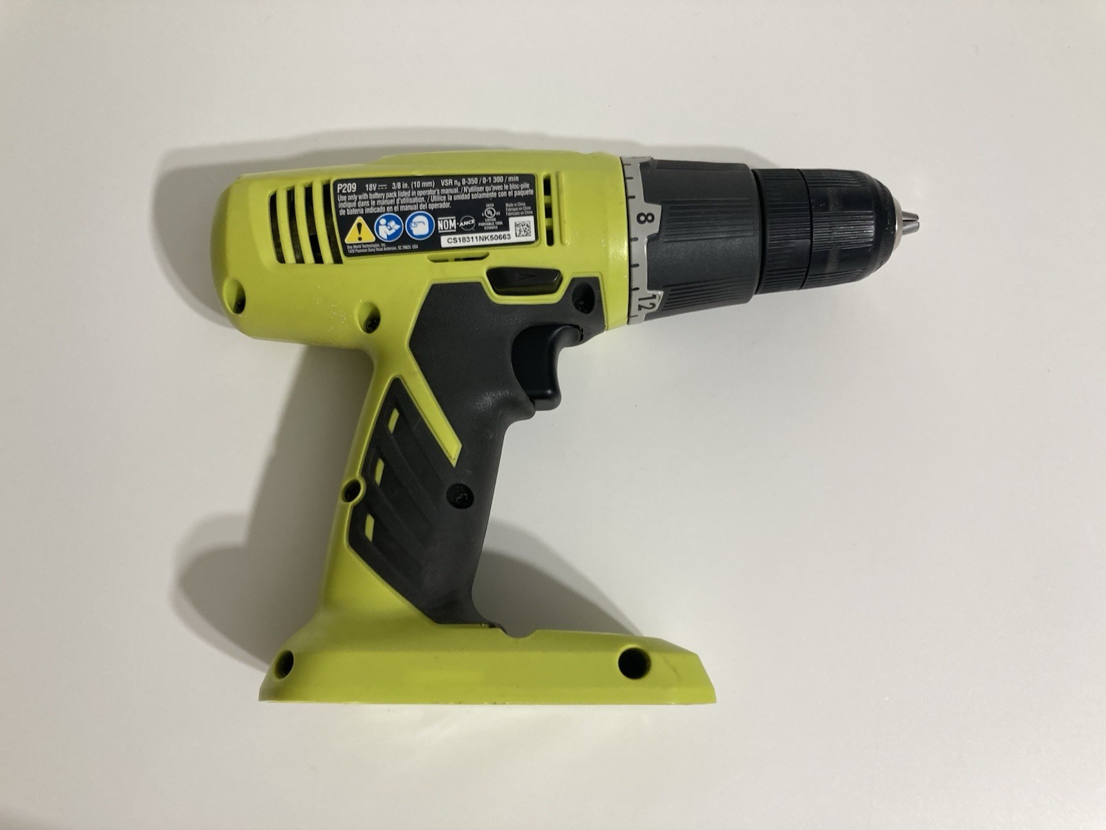 Ryobi P209 Cordless Drill/Driver with 18V 1.3Ah Battery & Charger Tested Works