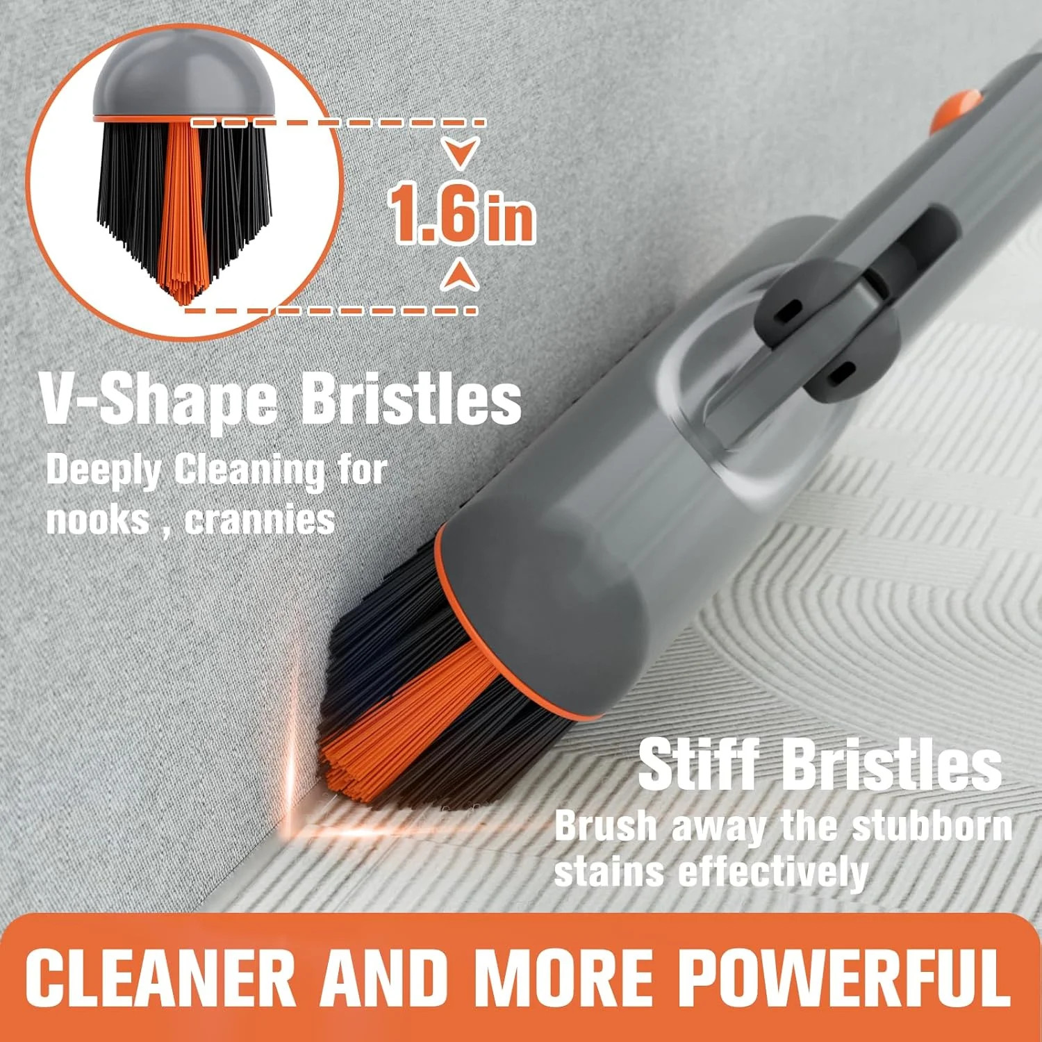 Eazer Grout Brush – Original Head,EAB02-H,180°Rotation Tile Grout Cleaning Tool,