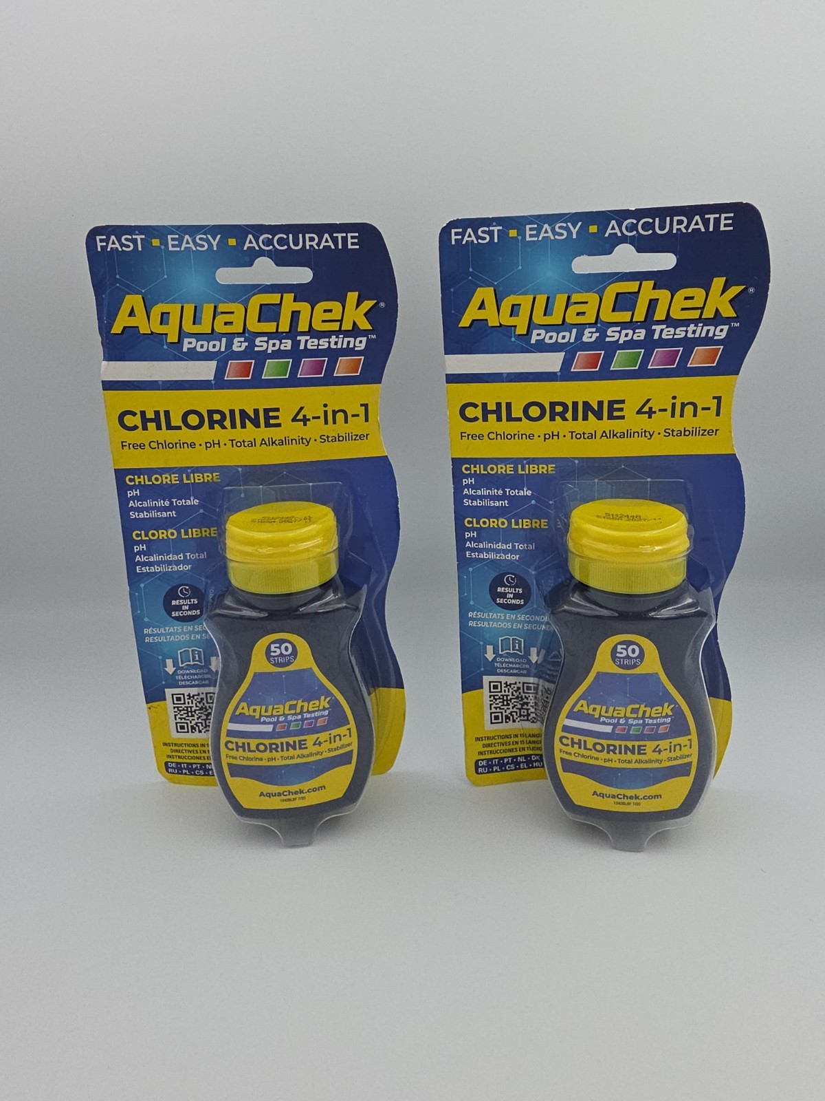 AquaChek Yellow 4-in-1 Pool Spa Test Strips 50 Count 2 Pack 511244 2027/11