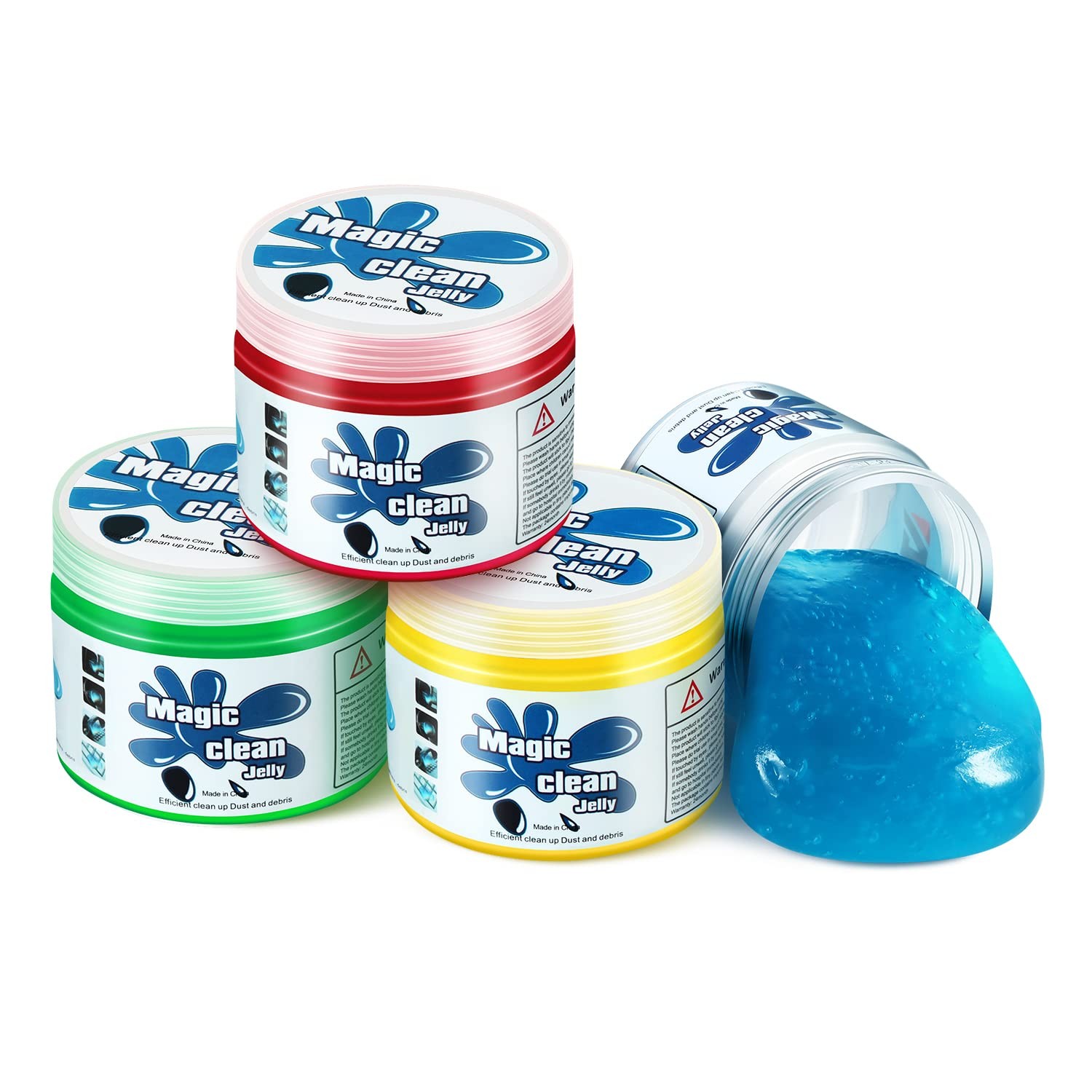 DNA MOTORING 4 Pack Car Cleaning Gels, Auto Detailing Blue+red+green+yellow