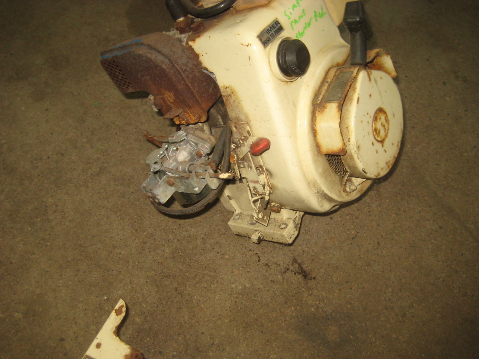 Tecumseh 5 hp Horizontal Shaft Engine W/Electric Start a Vintage Snowblower