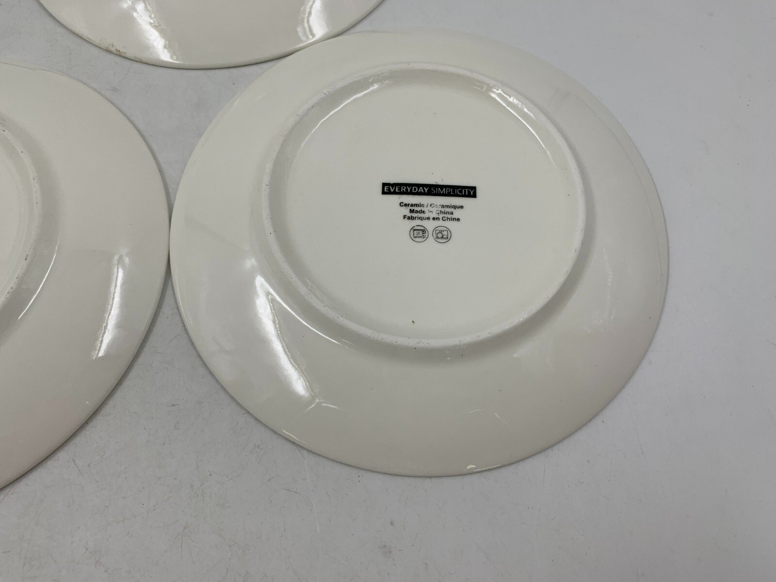 Everyday Simplicity Ceramic 7.5in White Plate Set of 4 BB01B41026