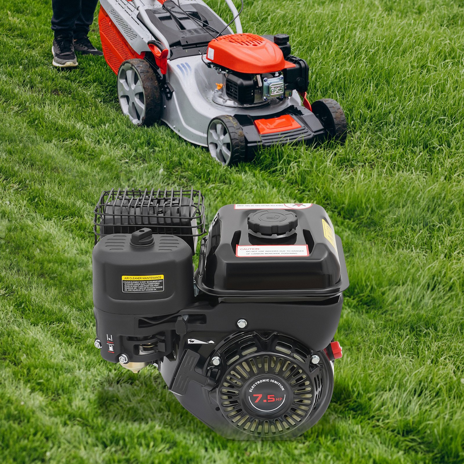 0.8-gallon 4-stroke Single-cylinder Portable Gasoline Engine With Silencer 7.5hp