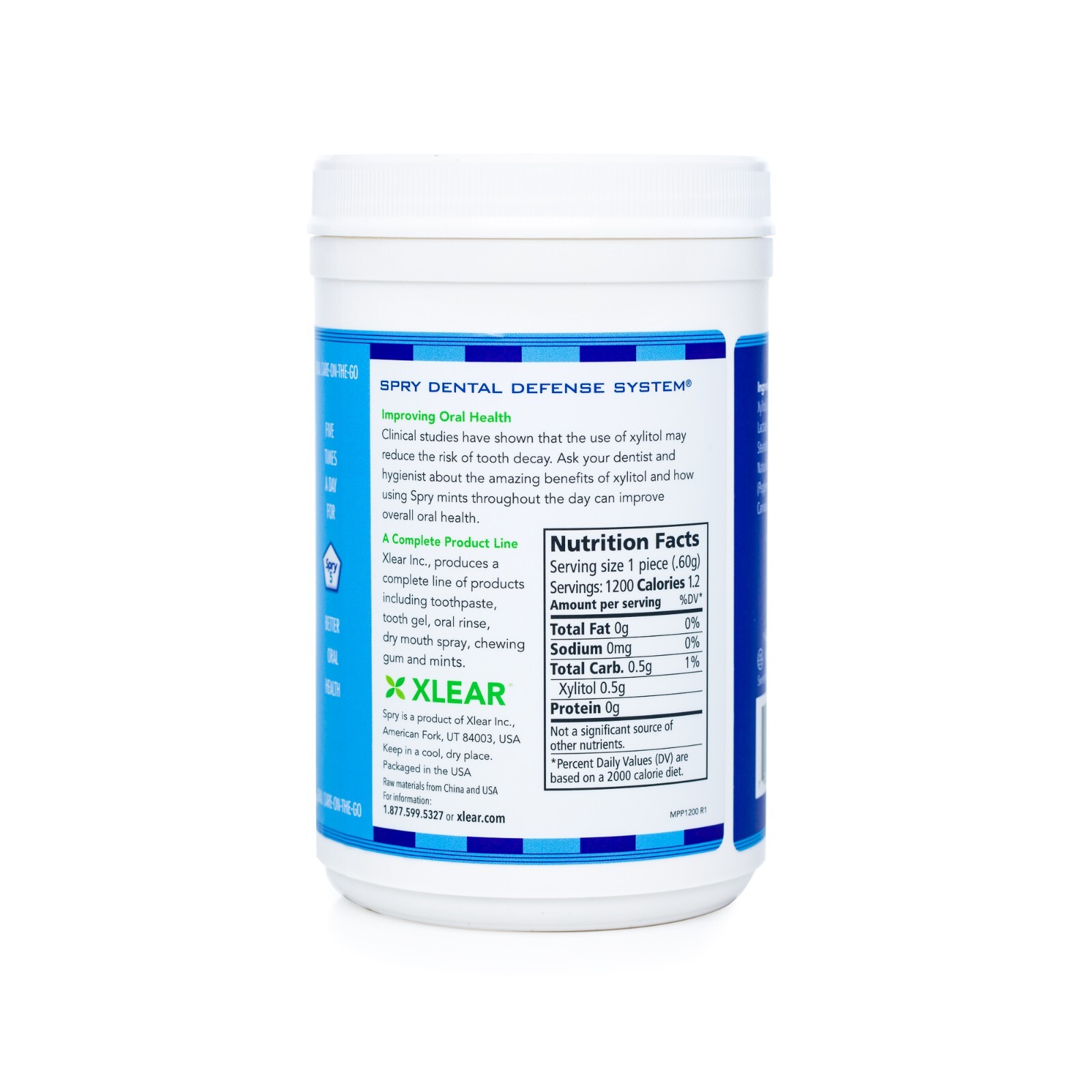 Spry Xylitol Natural Peppermint Sugar Free Candy – 1200 Count (Pack of 1)