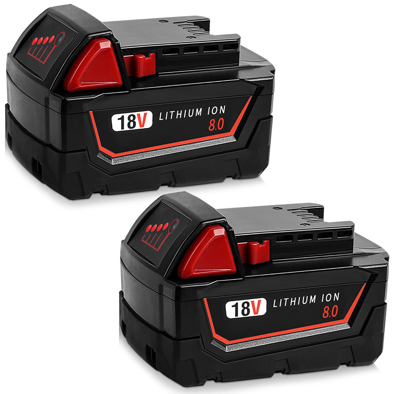 2x 8.0AH Battery For Milwaukee M18 18V Lithium-ion Extended Capacity 48-11-1860