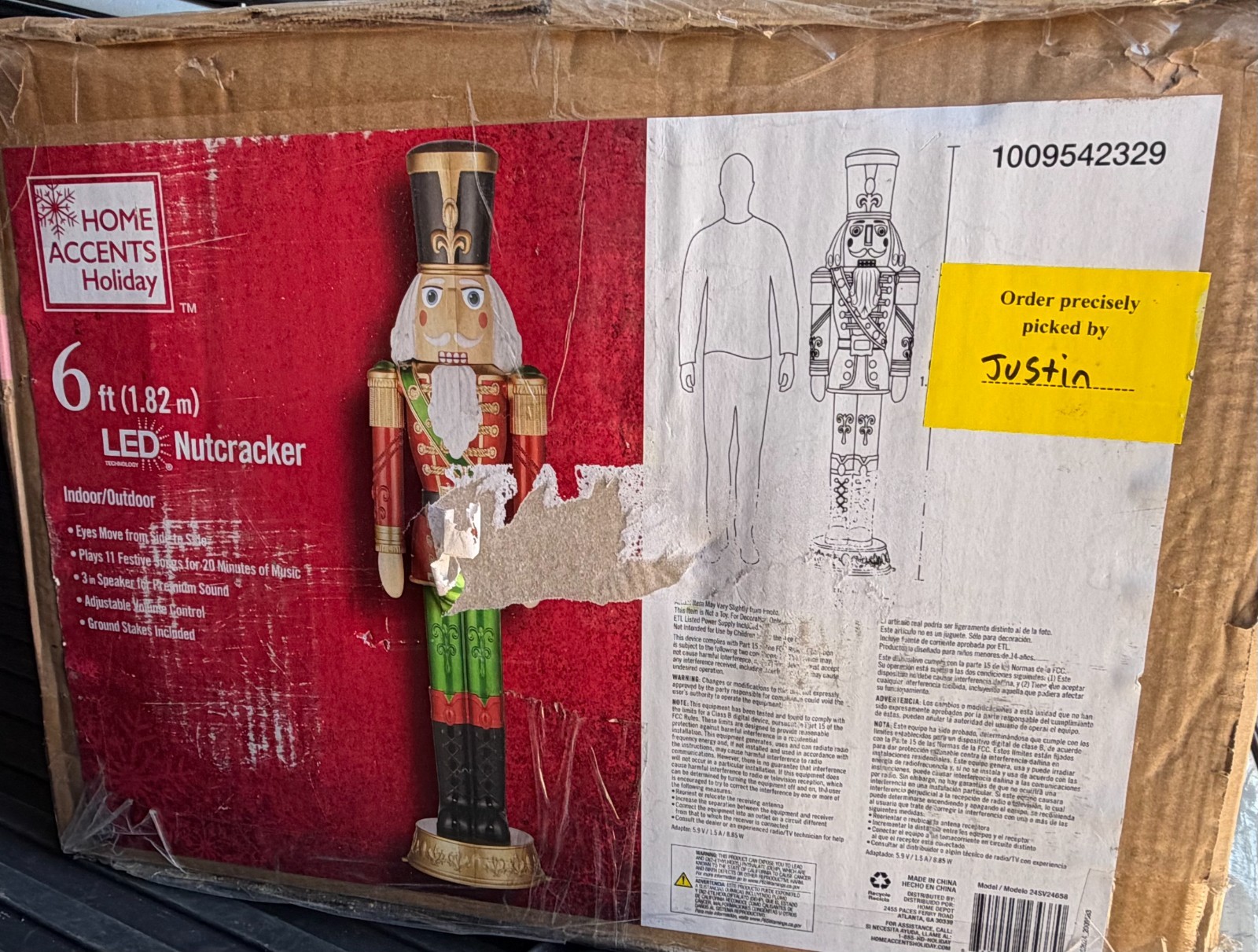 HOME ACCENTS 6 FT Animated LED Nutcracker NEW SEALED FREE SHIPPING
