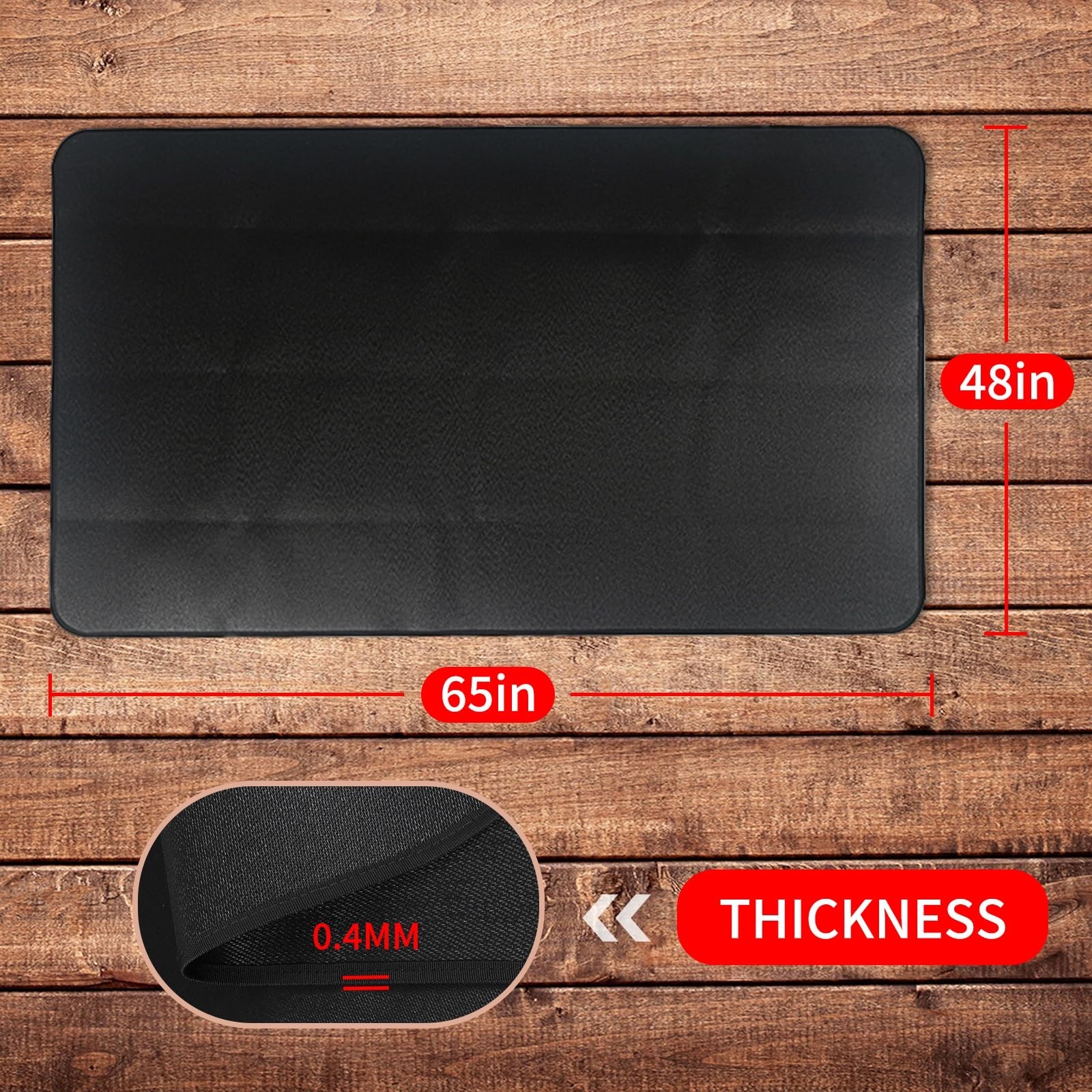 Large 65×48 Grill Mat – Fireproof, Waterproof BBQ Pad for Deck & Patio Use