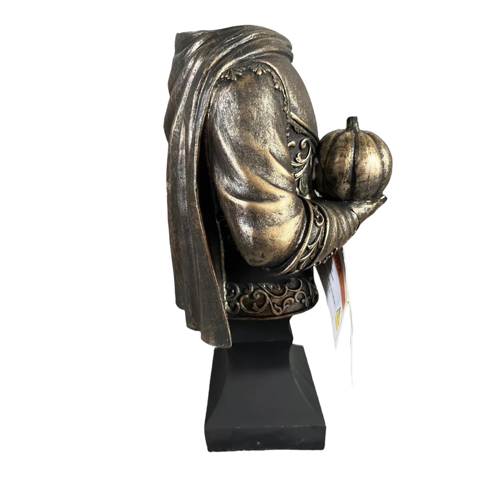 Halloween 14in LED Bronze Headless Knight Bust Light Up Spooky Night Decor New