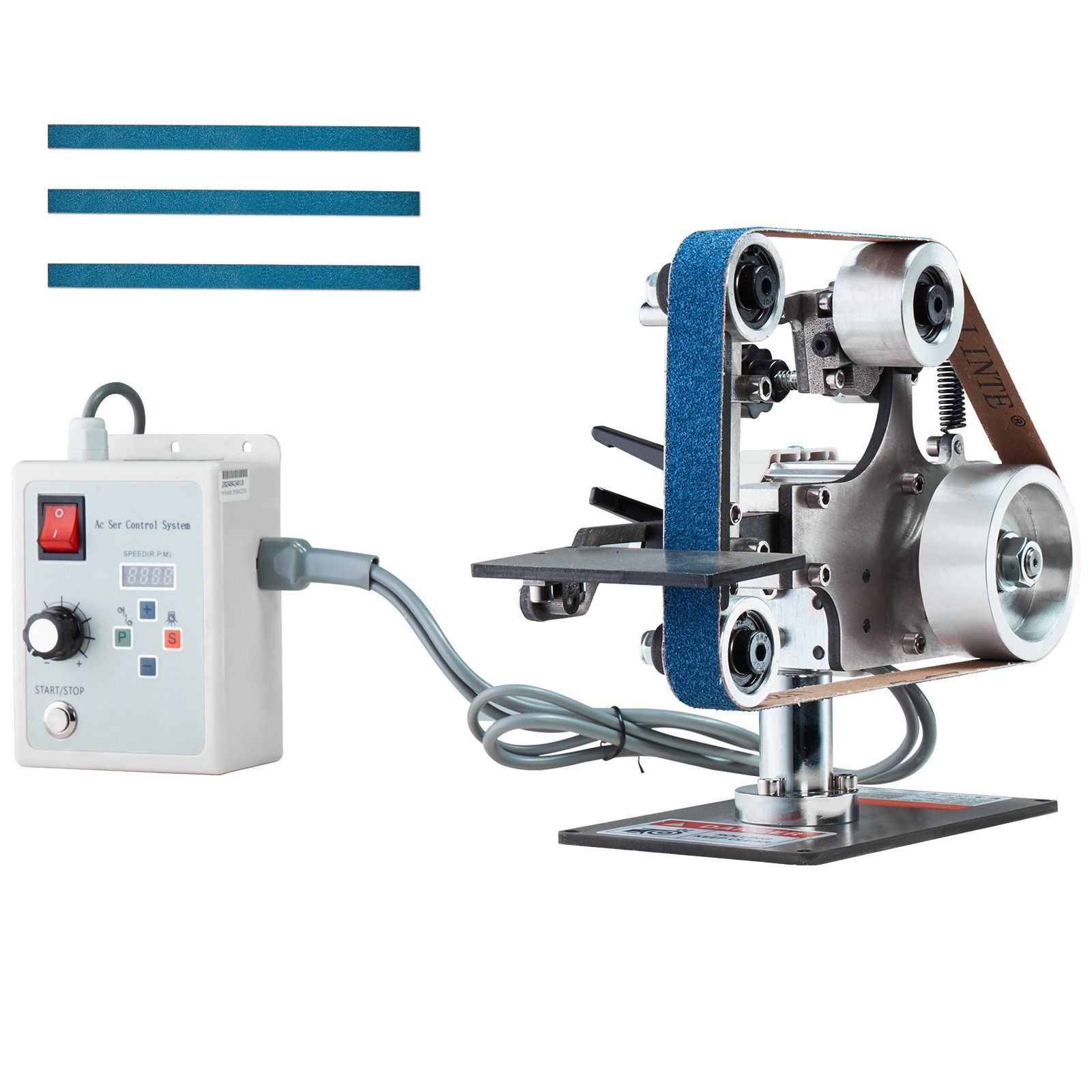 Uimoso Belt Grinder Sander 30×1-Inch Variable Speed withVFD and 2 Grinding Molds