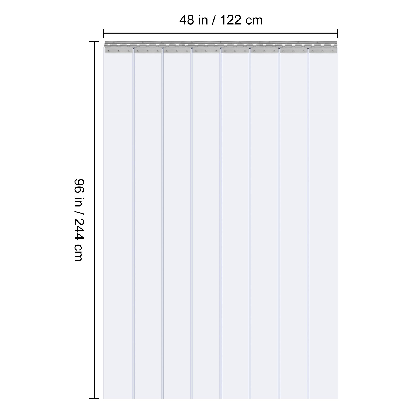 Uimoso 8 PCS PVC Strip Curtain 96 x 48 x 0.08 in Smooth Plastic Door Panels