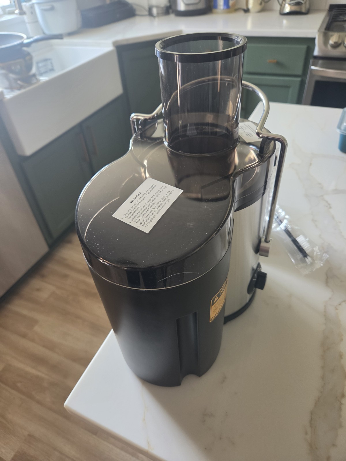 QCen Centrifugal Juicer KS-501 500W 2-Speed Stainless Steel Black/Silver Brush