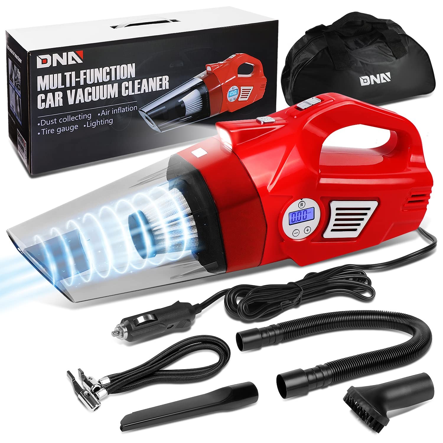 Dna Motoring Tools-00182 Portable Handheld High Power Mini Corded 2 In 1 Vacuum